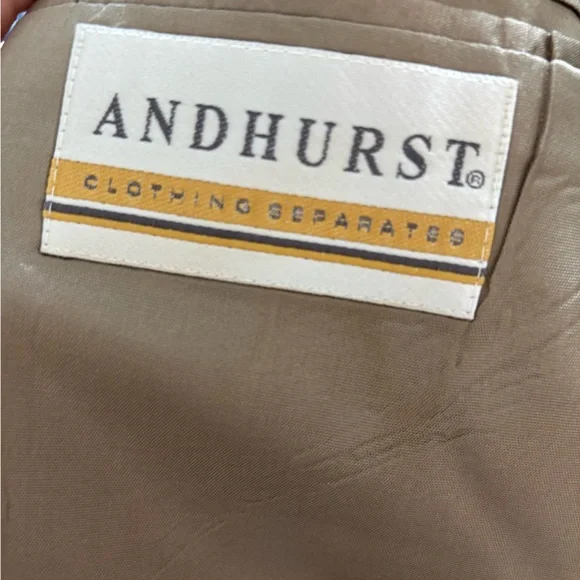 Men’s suit tan houndstooth check 40R pants 36x30 wool blend - Picture 7 of 9